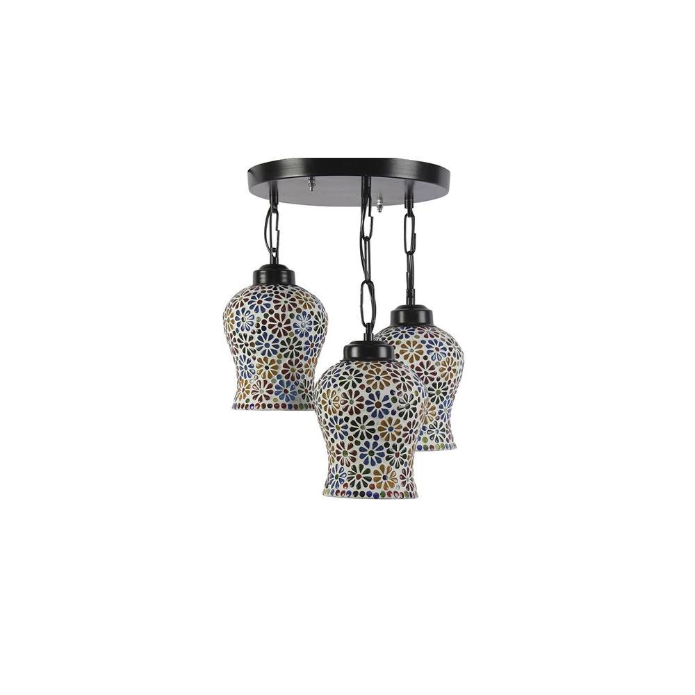 Abdiel Multicolour Glass Cluster Hanging Light