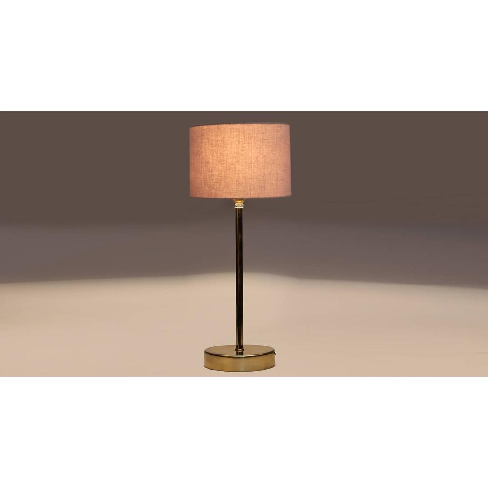 Grey cotton with Metal Gold Table Lamp