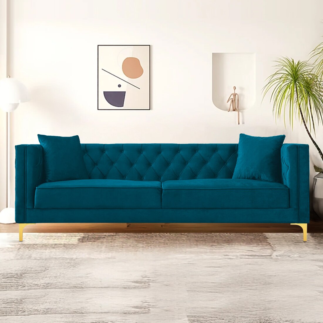 Haruko Fabric Sofa - Blue