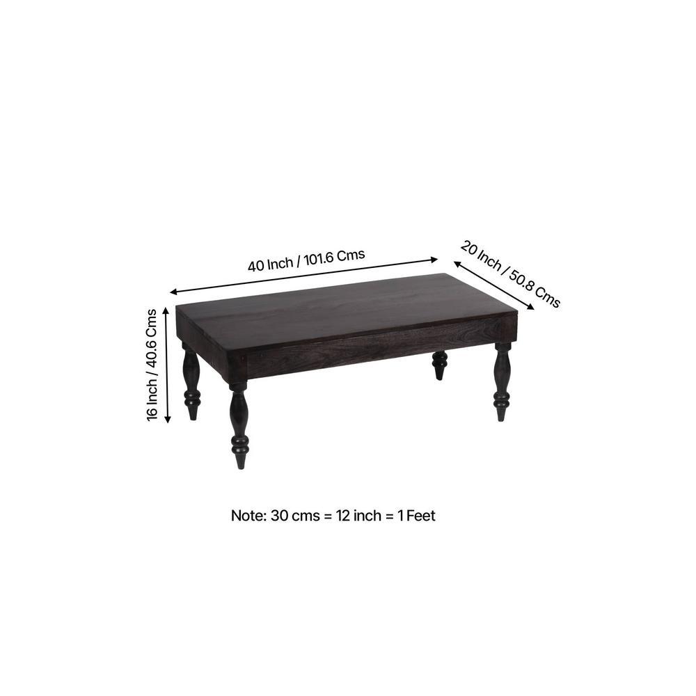 Hudson Sheesham Wood Coffee Table In Mahogany Finish