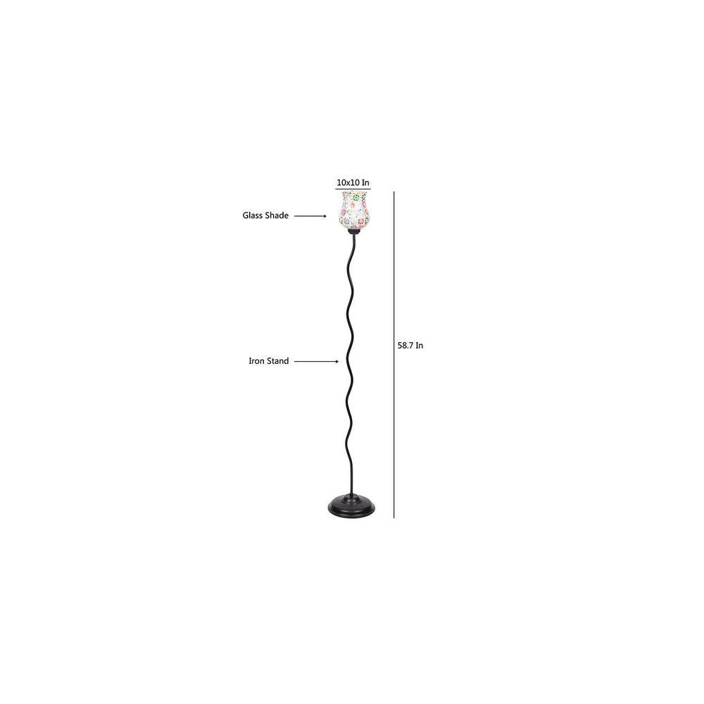 Ellery Black Glass Shade Floor Lamp