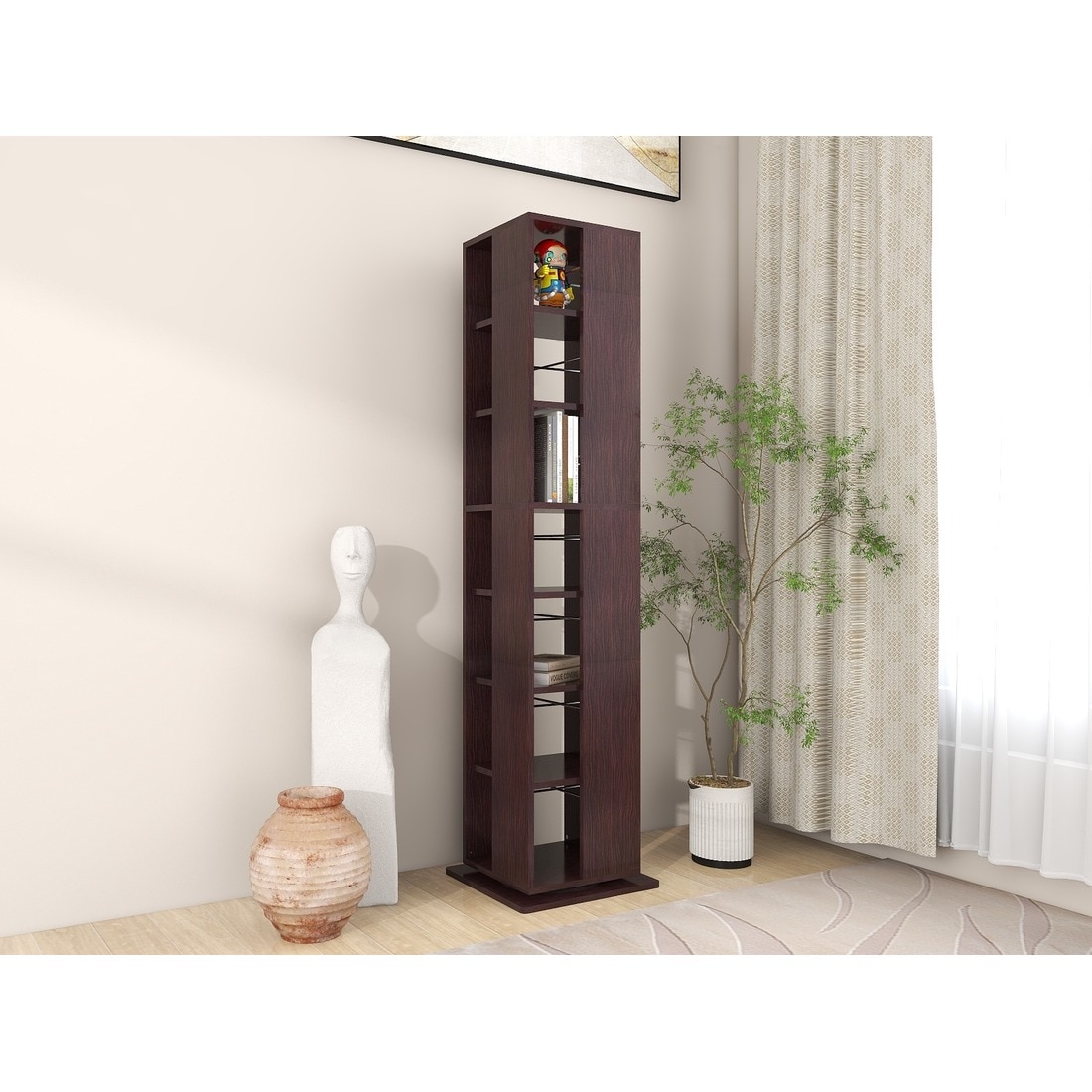Shimada Engineered Wood Bookshelf in Columbian Walnut Finish