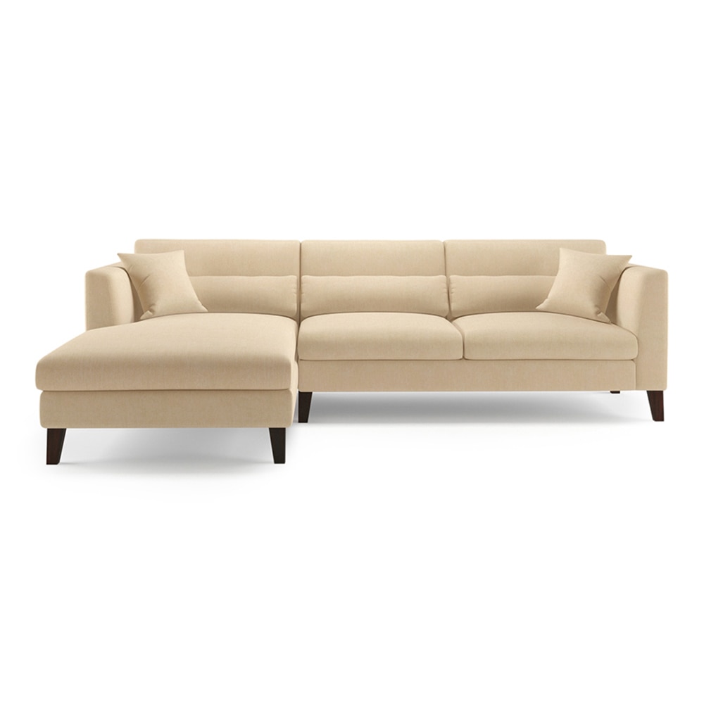 Lewis Sectional Sofa (Colour : Birch Beige, Cushion : Soft, Seater : Left Aligned 3 Seater + Left Aligned Chaise)