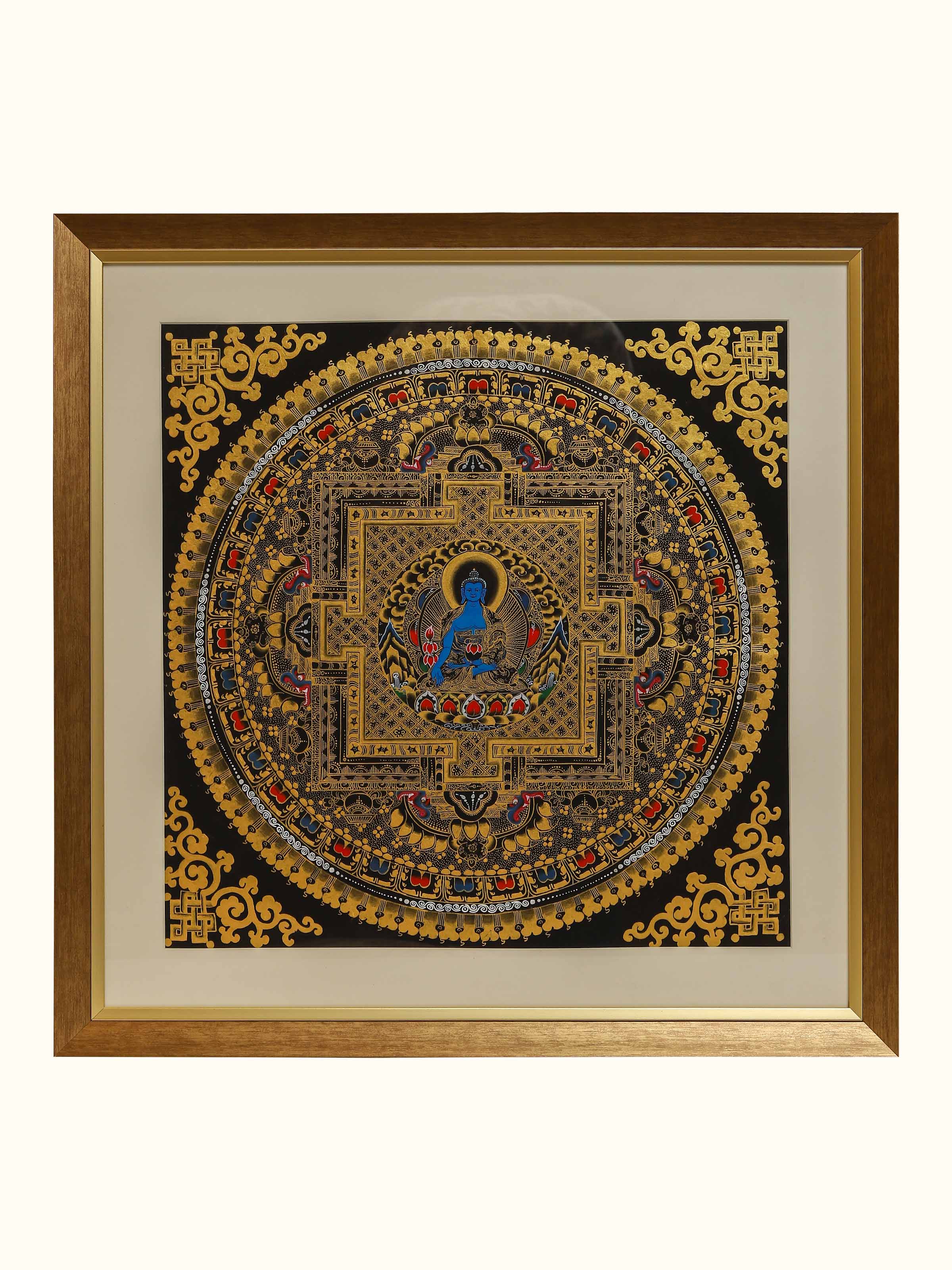 Medicine Buddha with Mantra Thangka Painting