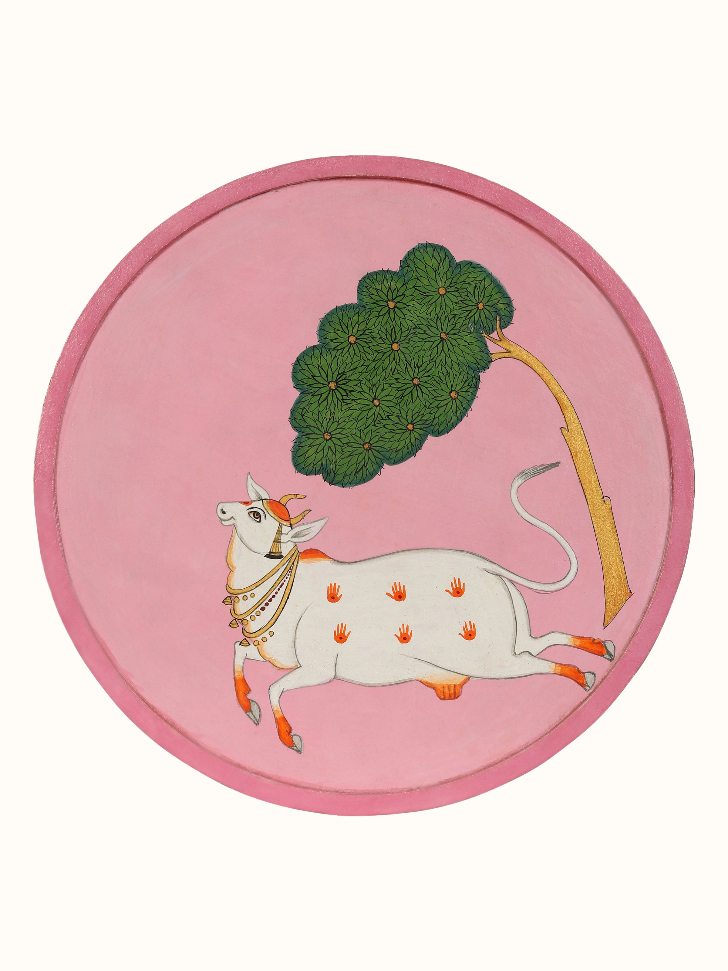 Cow and Tree Pichwai Painting Wall Plate