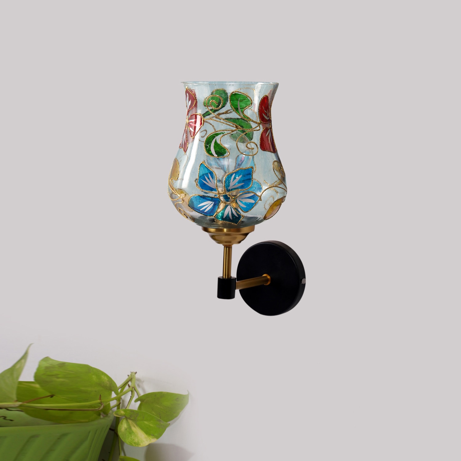 Devansh Metal Electric Wall Light in Black Colour with Multi Shade Count of 1 Light - Devansh