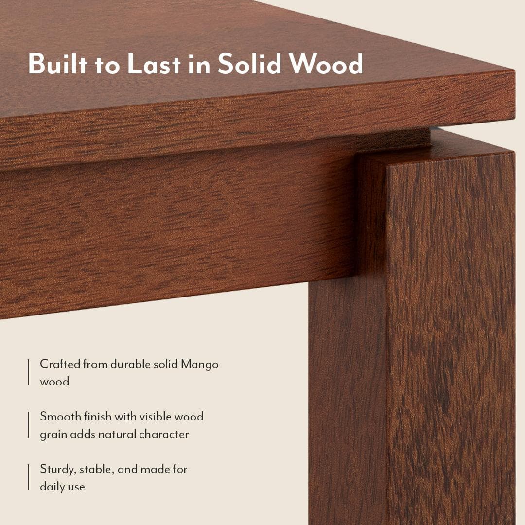 Atlas Solid Wood 4 Seater Dining Table In Honey Finish