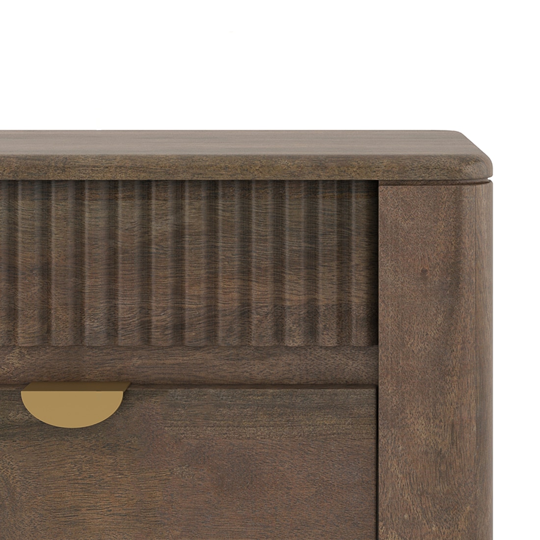 Toledo Solid Wood Bedside Table In Danish Walnut Finish