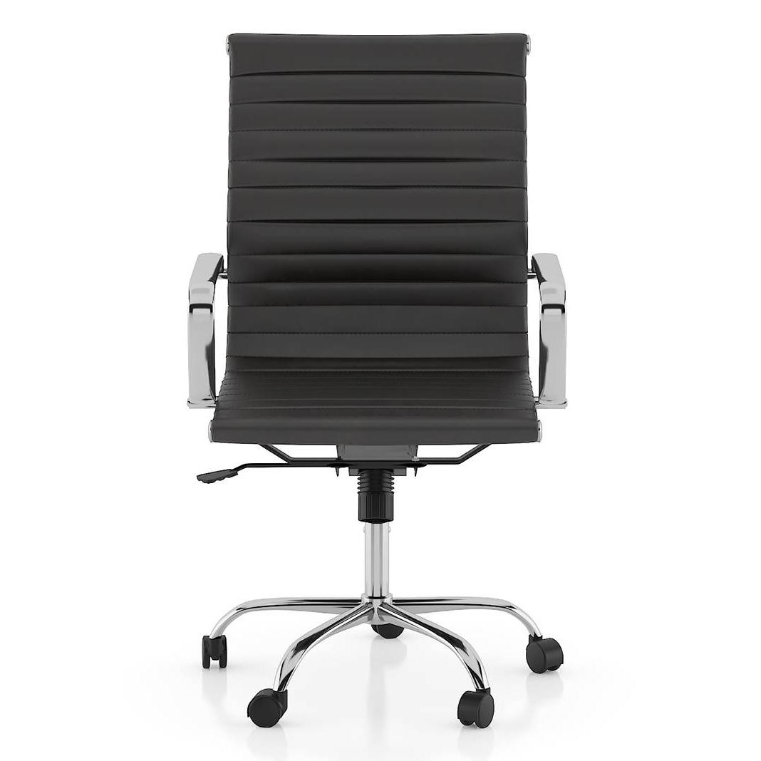 Charles Leatherette Study Chair in Black Colour