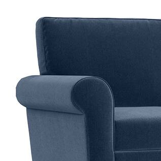 Oxford 1 Seater Fabric Sofa in Lapis Blue Colour