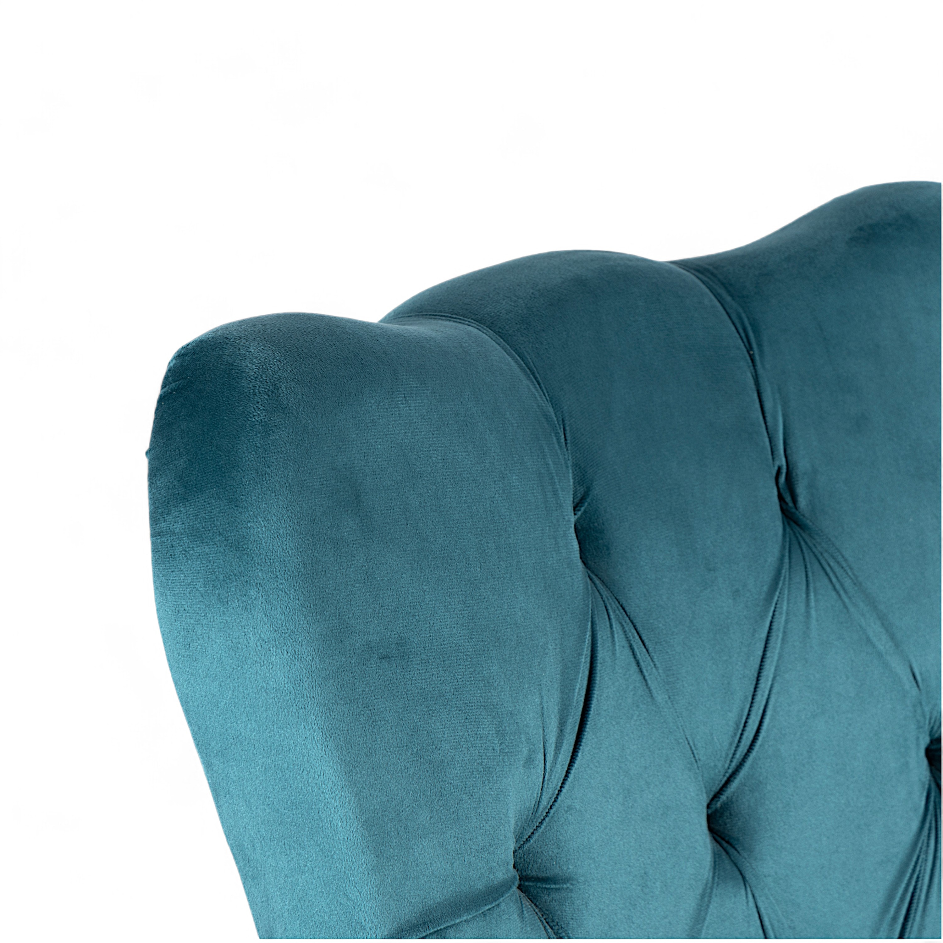 Arista Sheesham Wood Accent  Chair in Turquoise colour