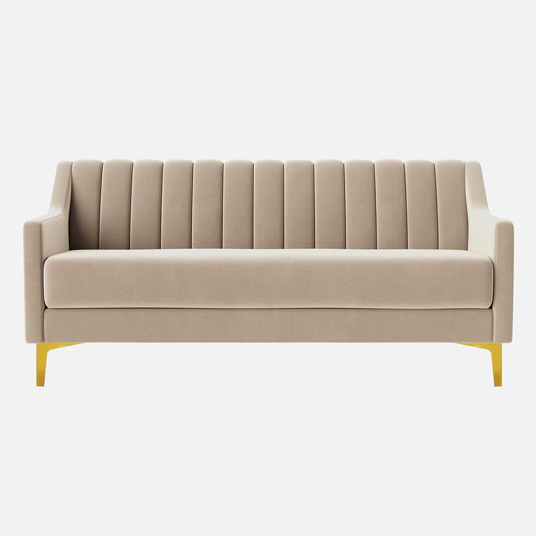 Fame Velvet 3 Seater Sofa in Cream Colour