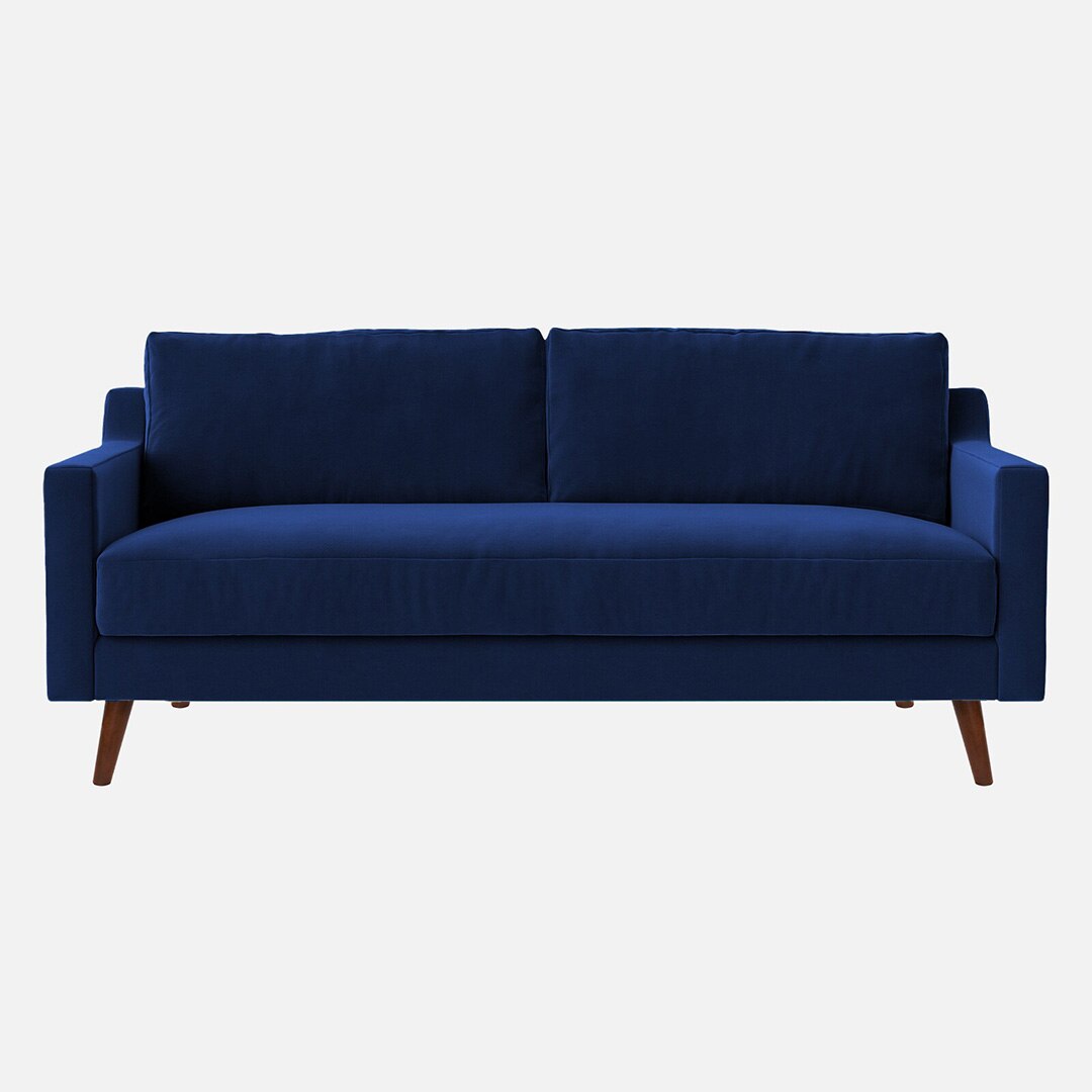 Reiti Velvet 2 Seater Sofa in Navy Blue Colour