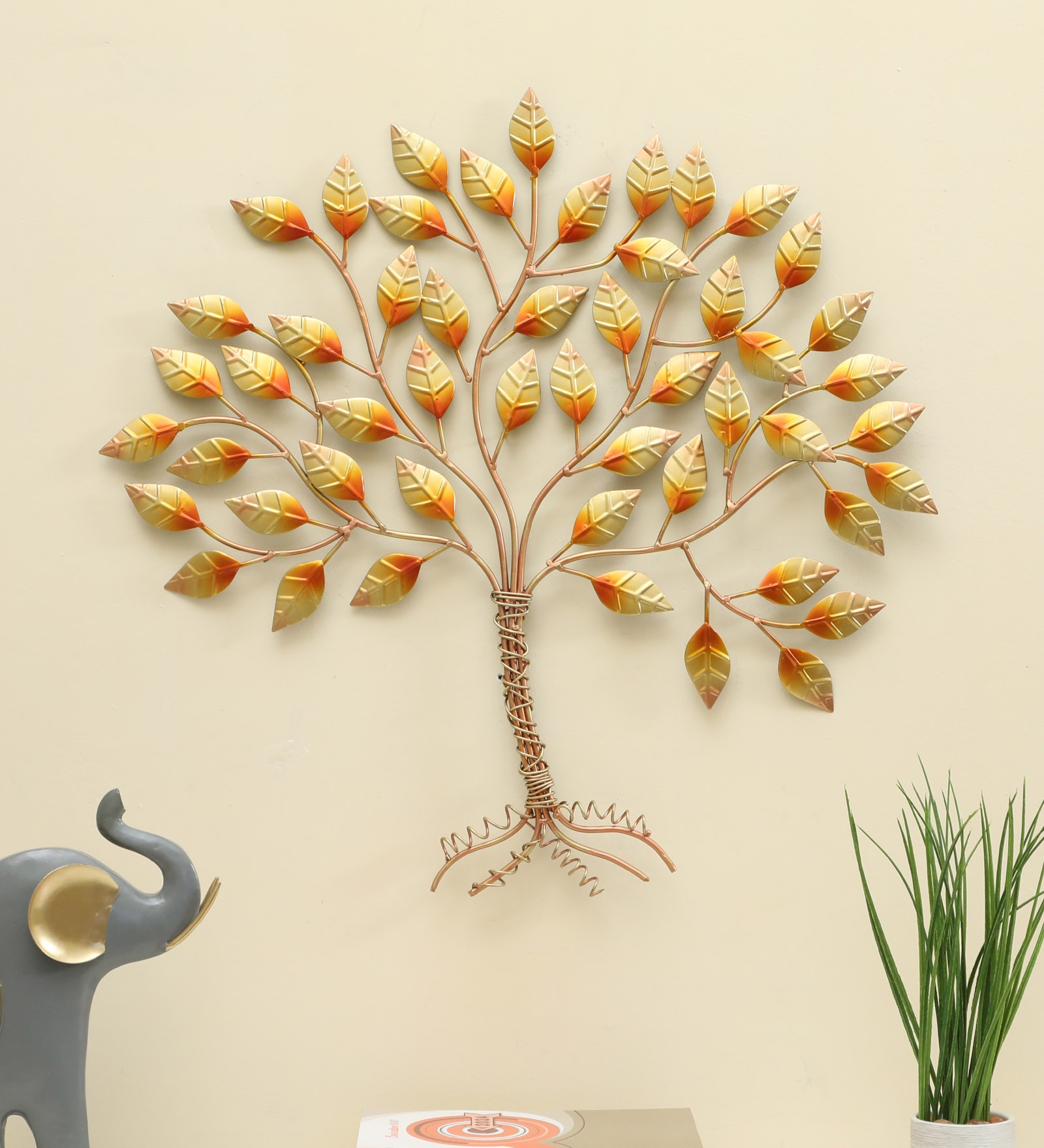 Darshi Abstract Metal Wall Decor in Multicolor Set of 1 - Vedas Exports