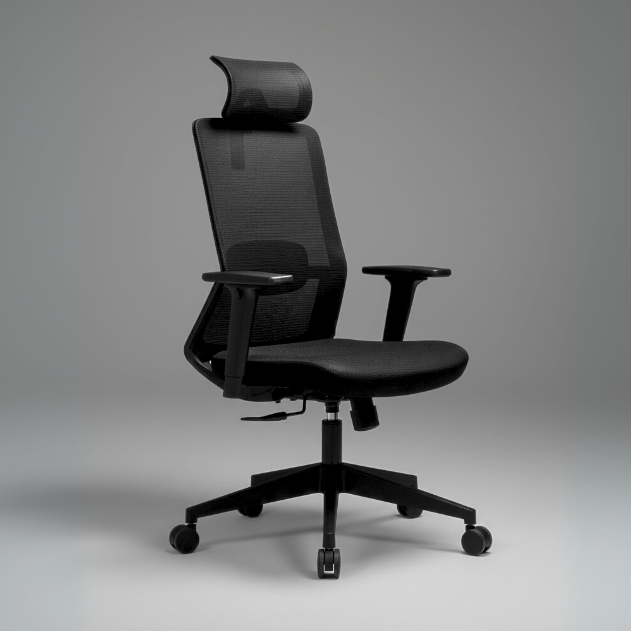 Veritas High Back Mesh Office Chair with Headrest in Black Colour