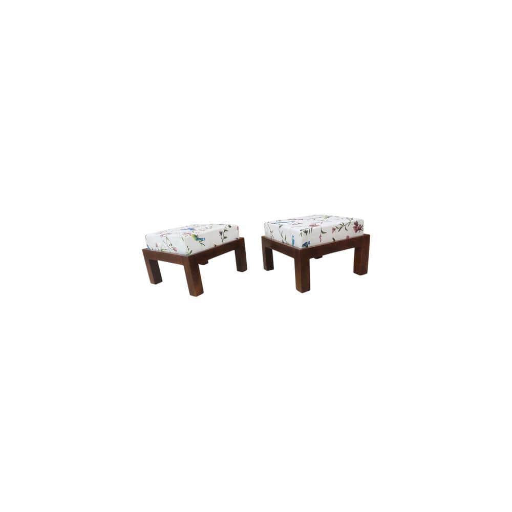 solaer solid wood  ottoman in  provincial teak finish
