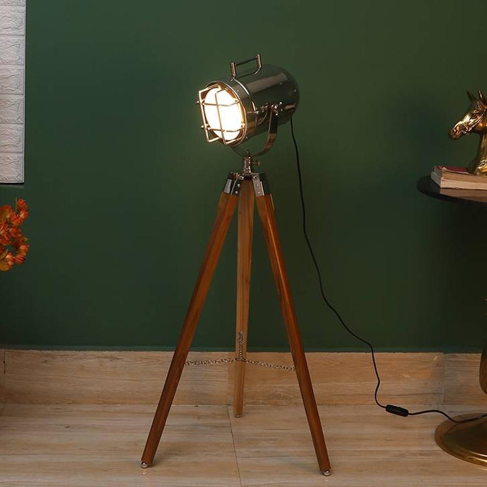 Win Nickle Aluminum Shade Floor Lamp