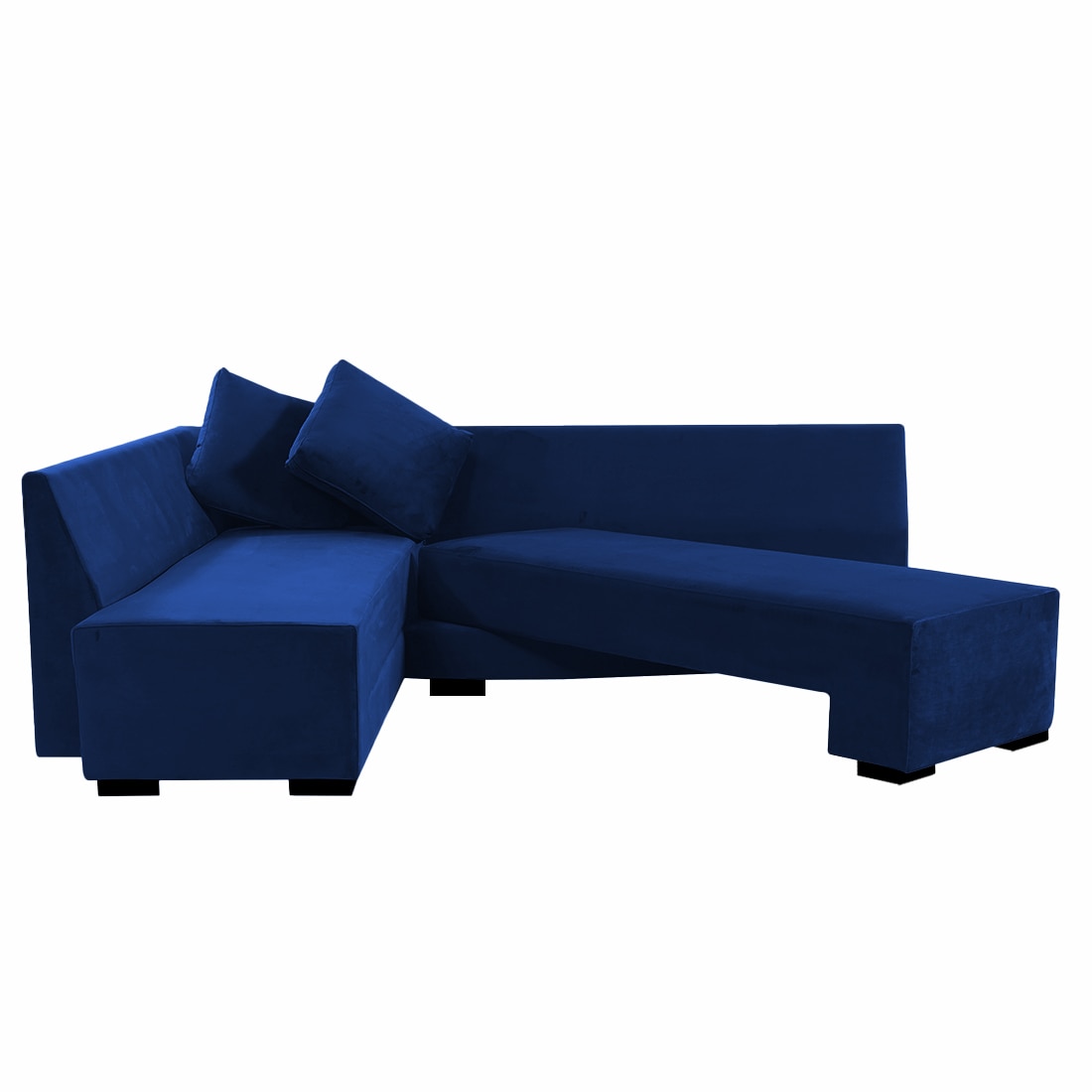 Melo 3 Seater Left Sectional Velvet Sofa Cum Bed in Navy Blue colour