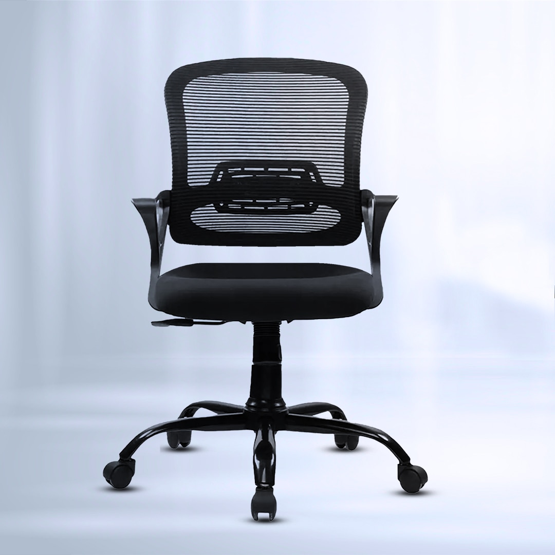 Elva Mid Back Mesh Office Chair in Black Colour