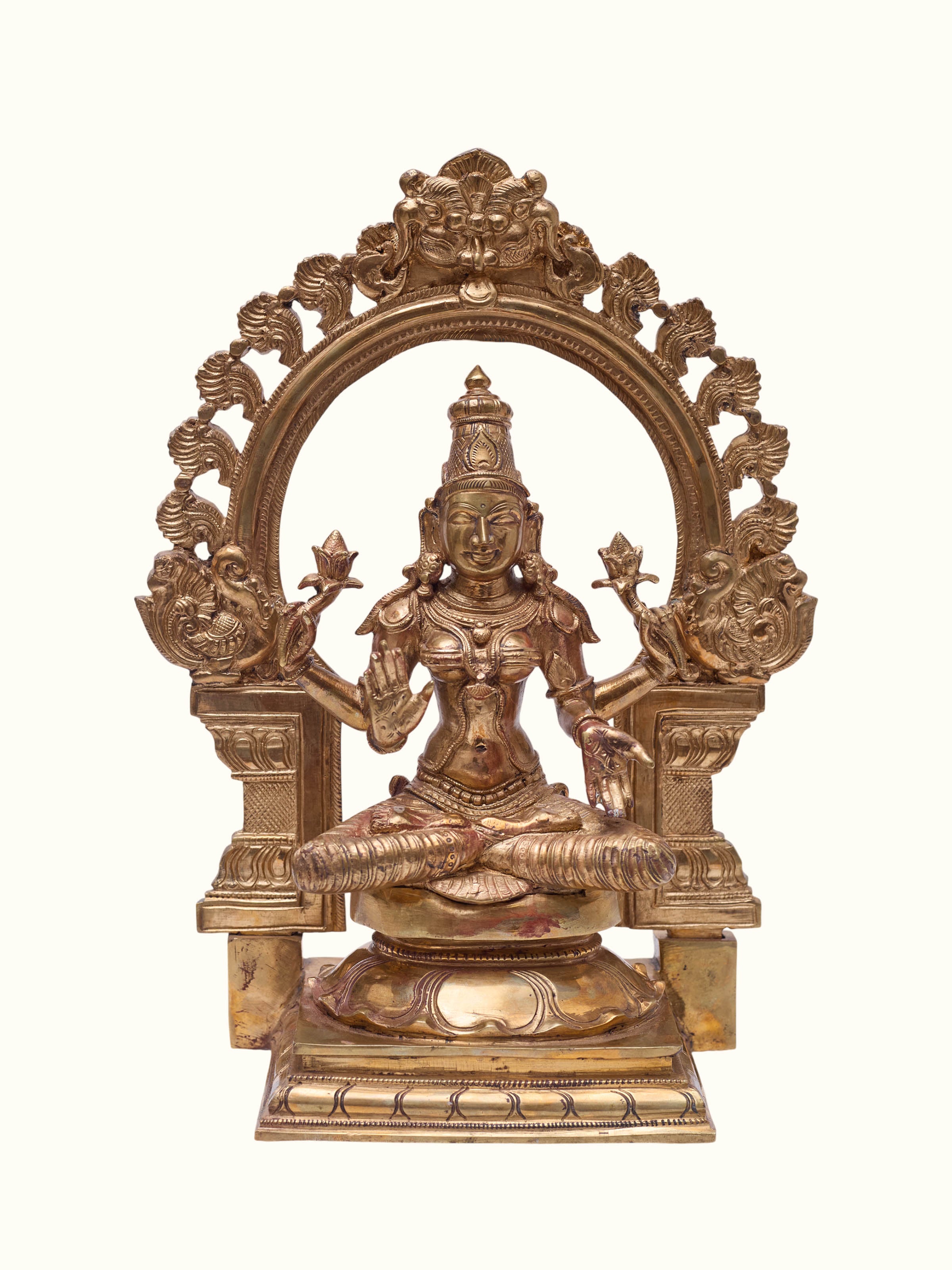 Bronze Cast Sitting Lakshmi Idol