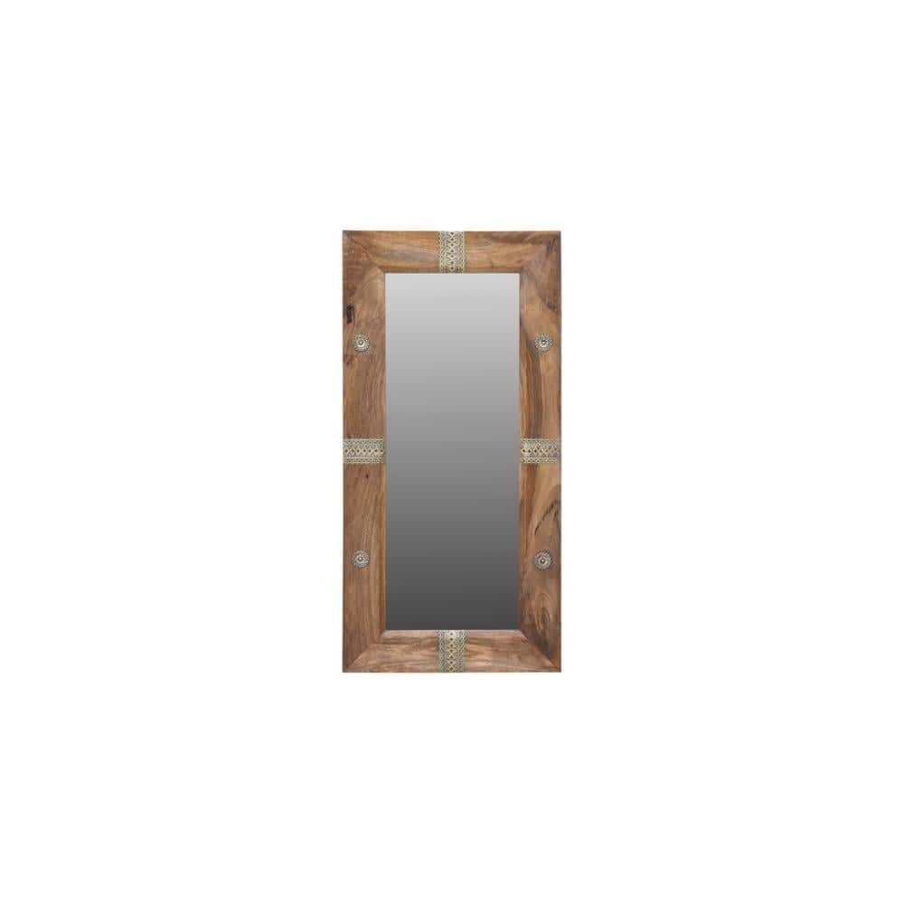 Omari wooden rectangular wall mirror