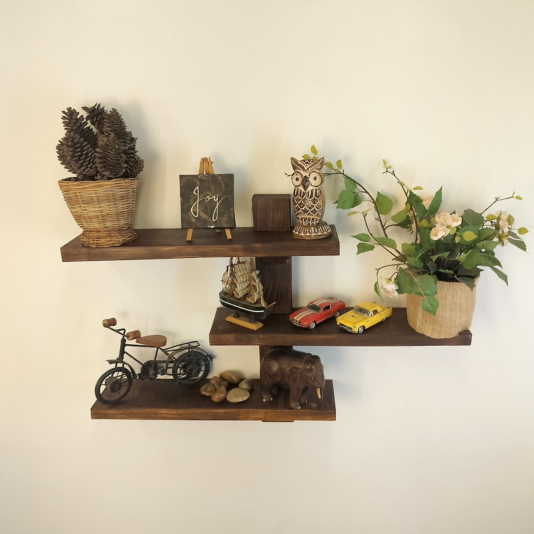 Fiona Wooden Wall Shelf Organiser