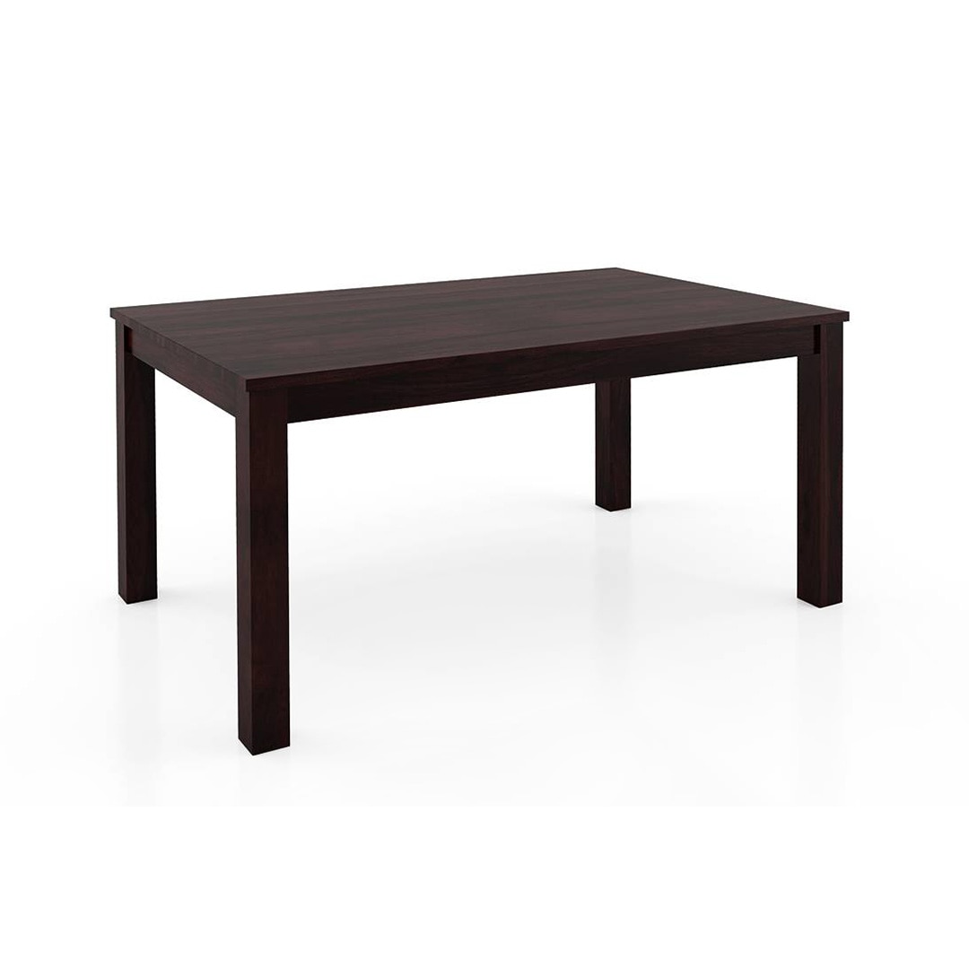 Arabia Leon Solid Wood 6 Seater Dining Table With Set Of 6 Chairs (Colour- Mustard Florals, Finish- Mahogany)