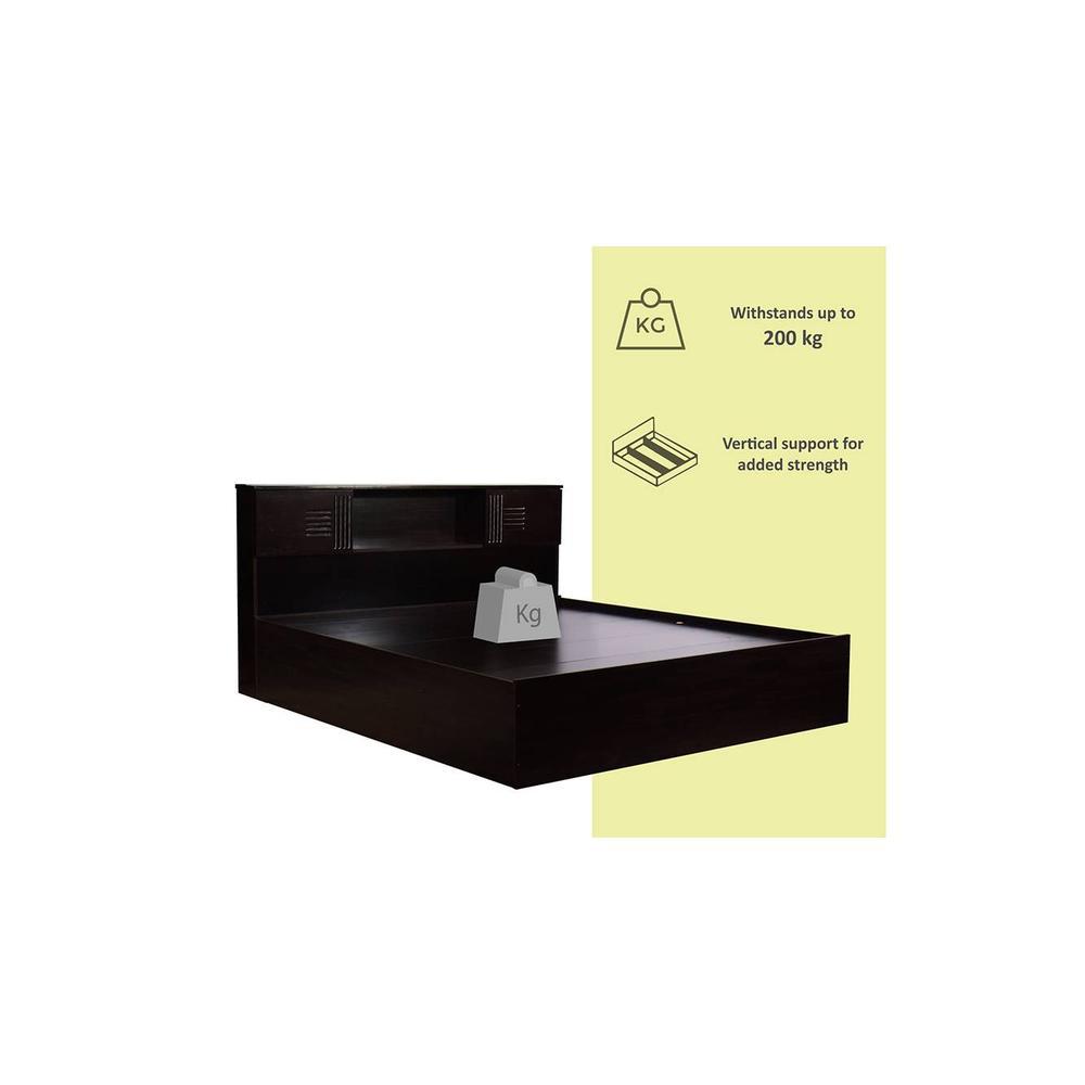 Graeae Solid Wood Queen Size Drawer Storage Bed In Melamine Finish