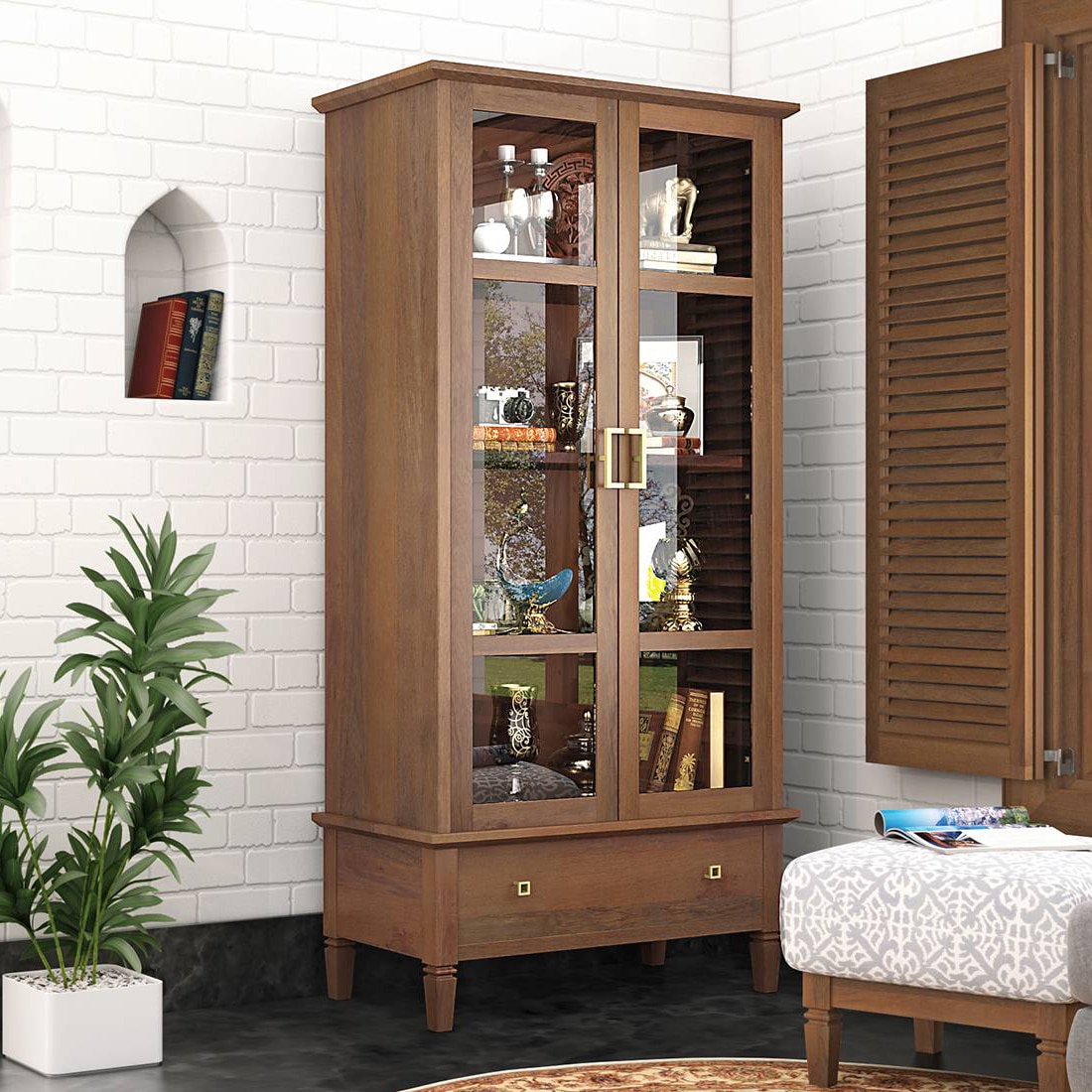 Malabar Mango Wood  Bookshelf in Amber Walnut Finish - Urban Ladder