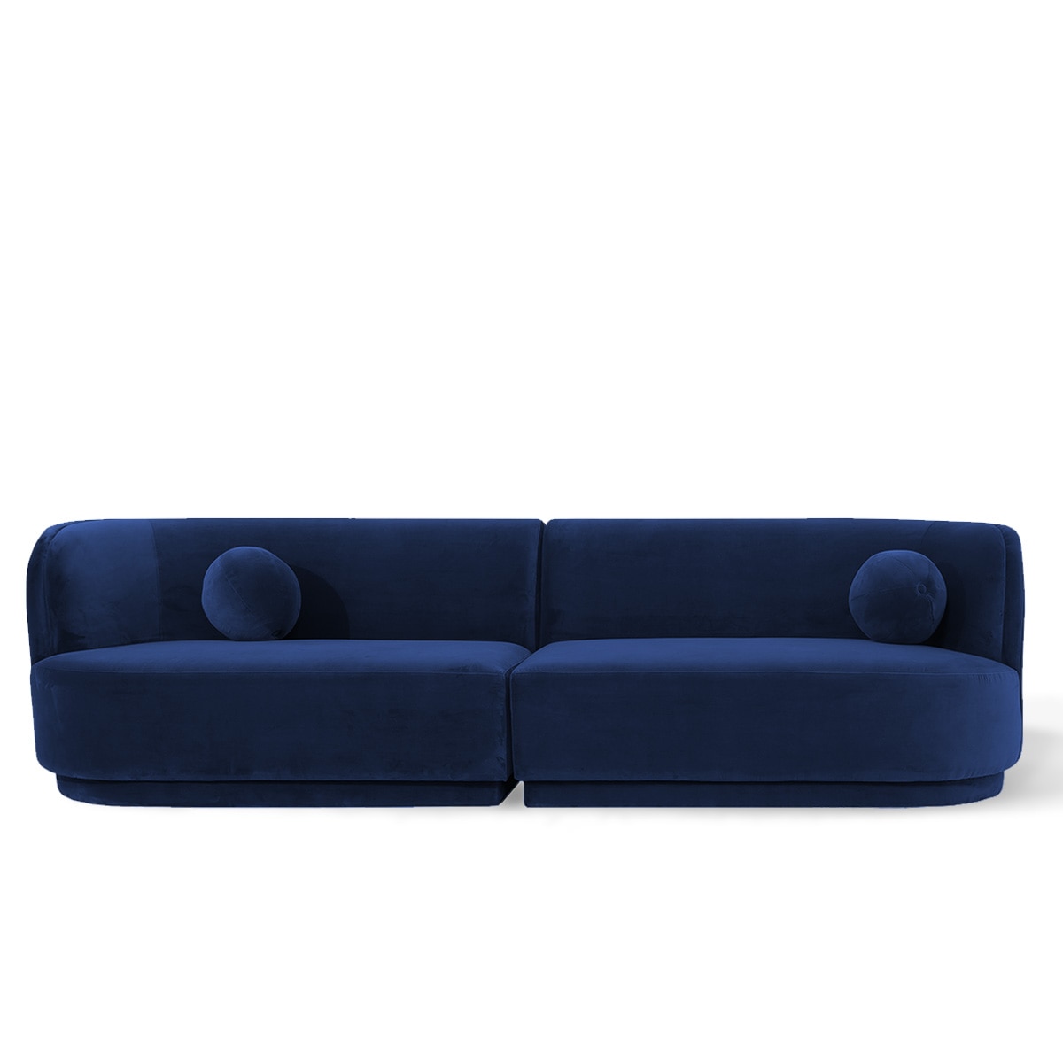Izza Velvet 4 Seater Sofa Navy Blue  in Colour