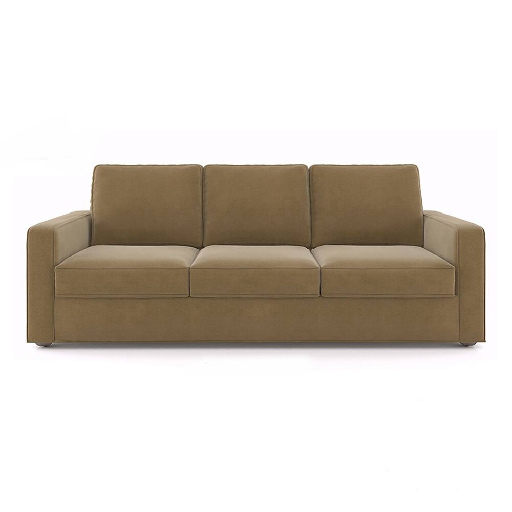 Apollo Compact Sofa Set (Colour : Fawn Velvet, Cushion : Soft, Back Type : Regular, Seater : 3+2+1)
