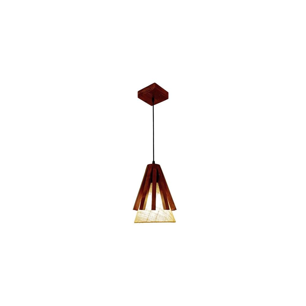 Flue Brown Solid Wood Single Hanging Light