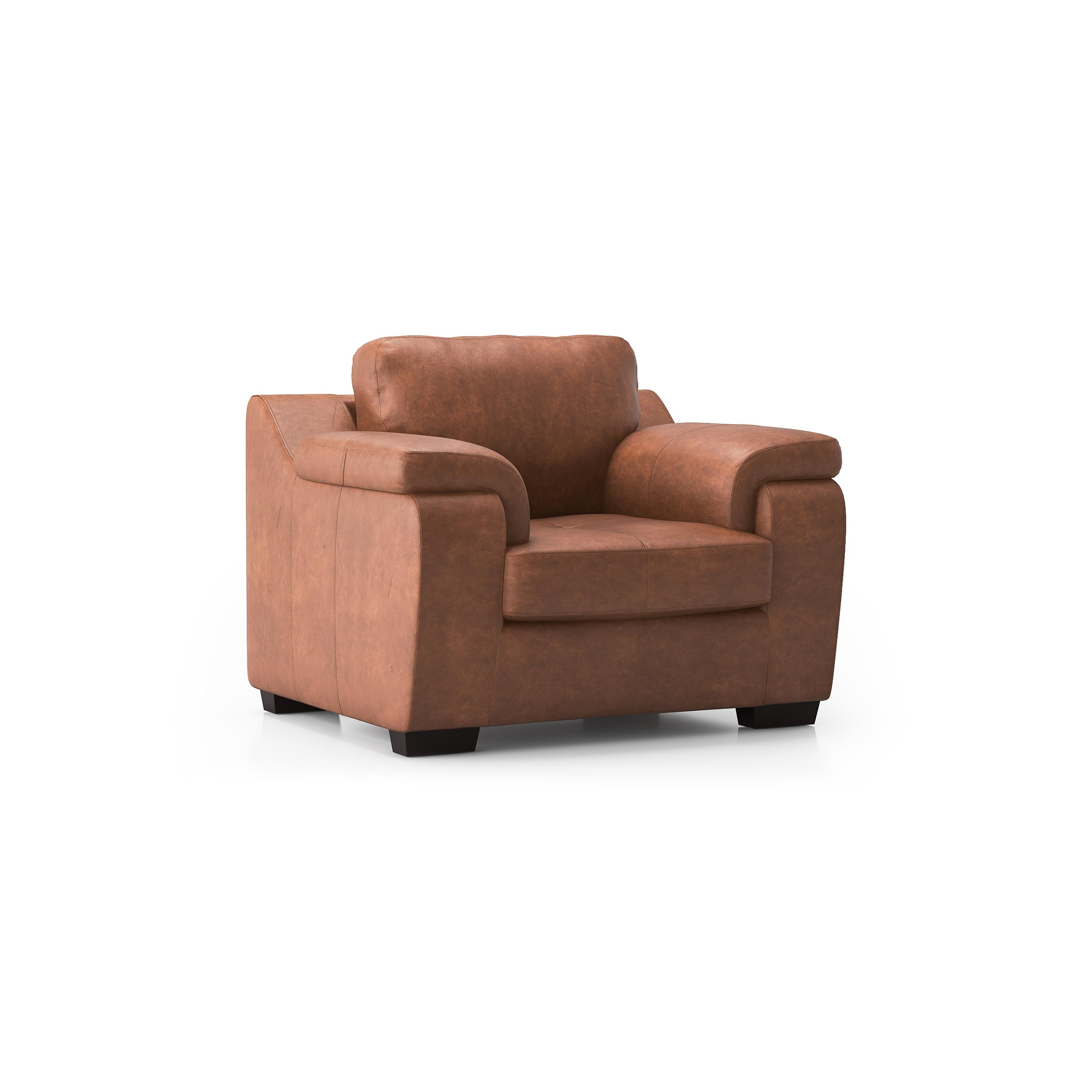 Trissino 1 Seater Luxury Italian Leather Sofa In Cognac