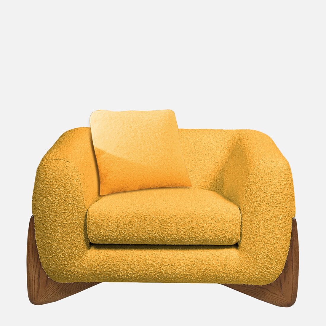 Amala Velvet 1 Seater Sofa Yellow in Colour