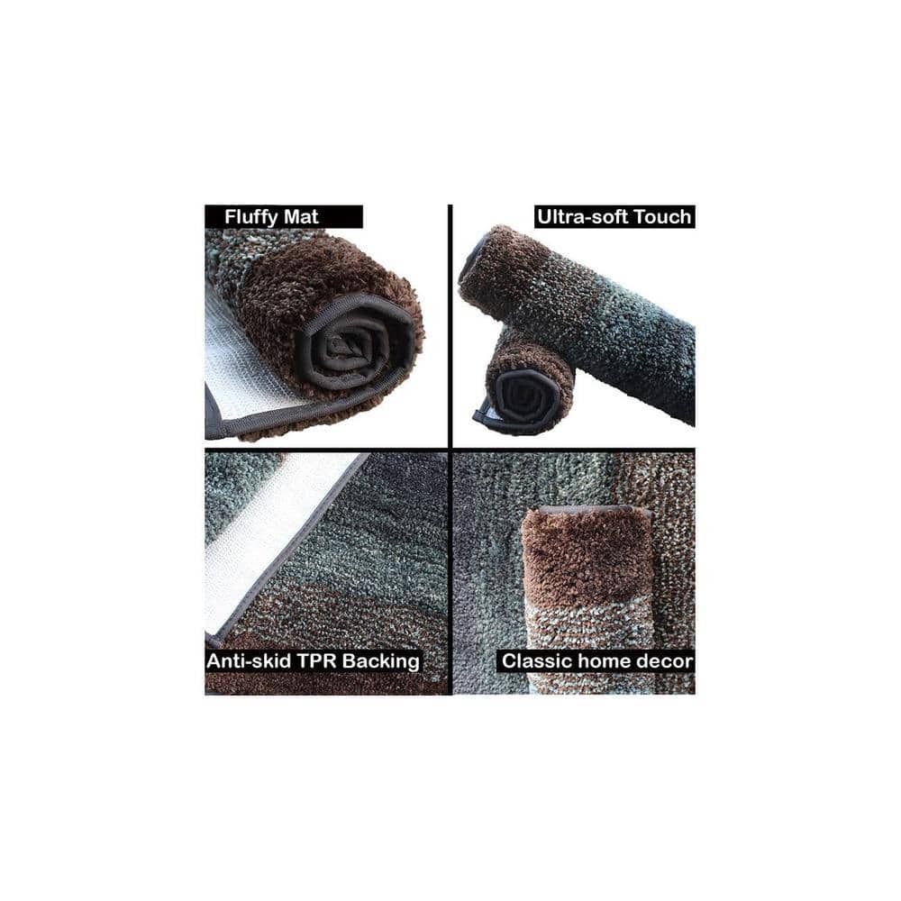 Elle Green Solid Natural Fiber 24x16 inches Anti-Skid Bath Mat