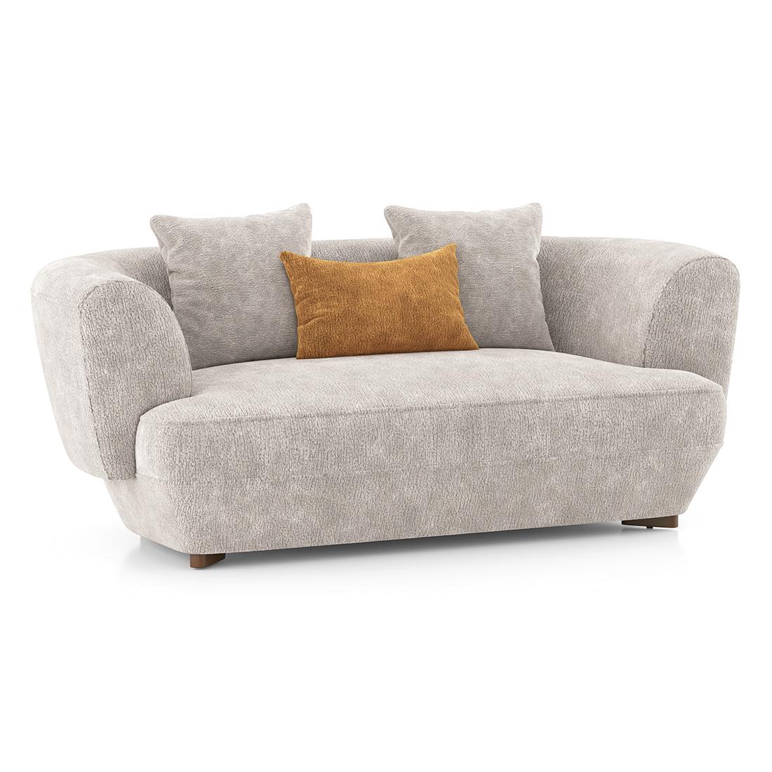 Brie 2 Seater Fabric Sofa In Turtledove Beige