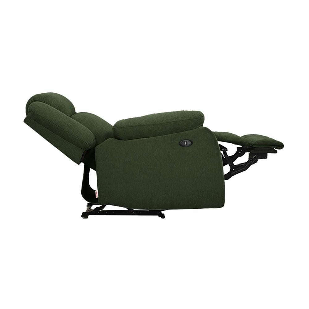 Avalon Fabric One Seater Motorized Recliner in Sap Green Colour