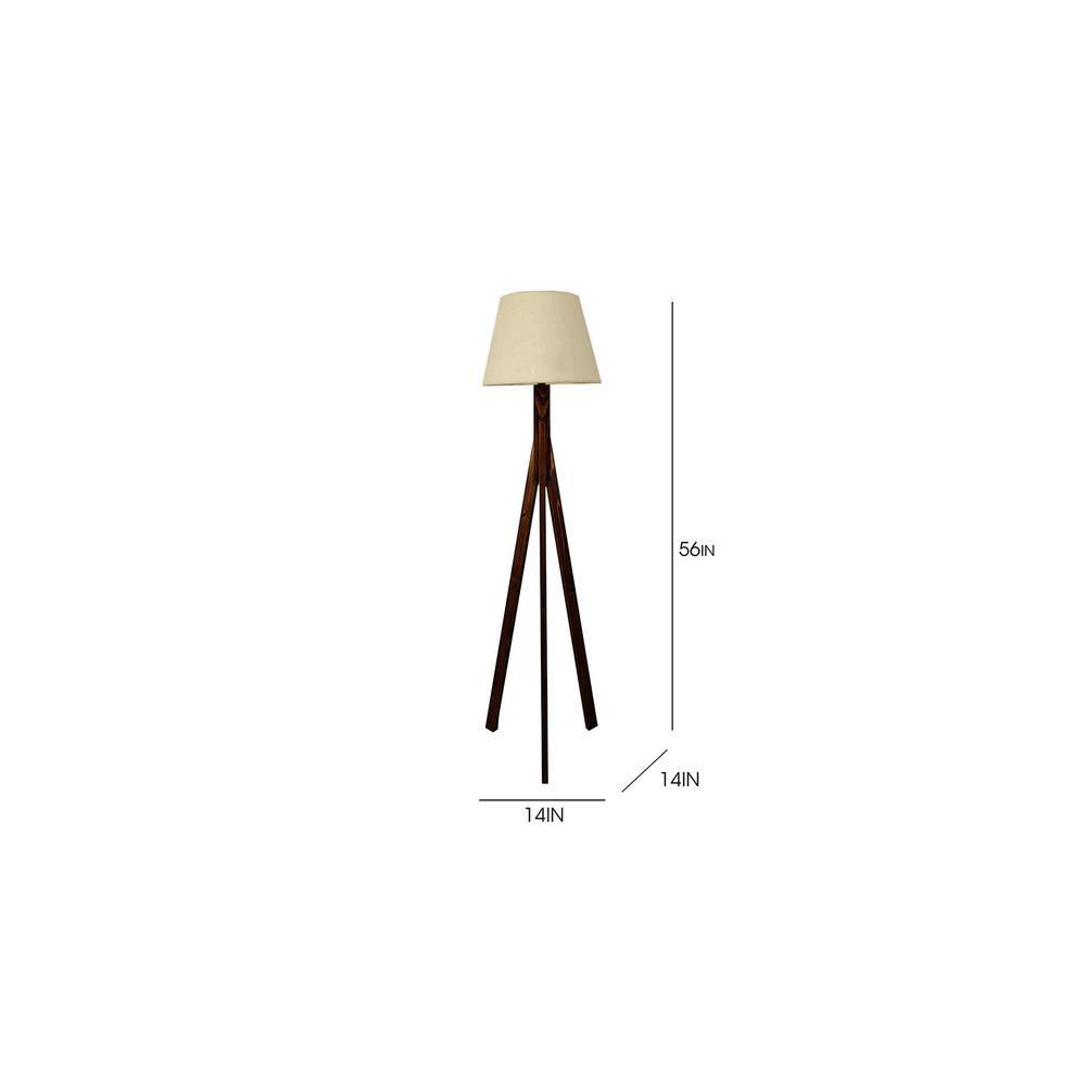 Triune Beige Jute Floor Lamp with Beige Jute Base