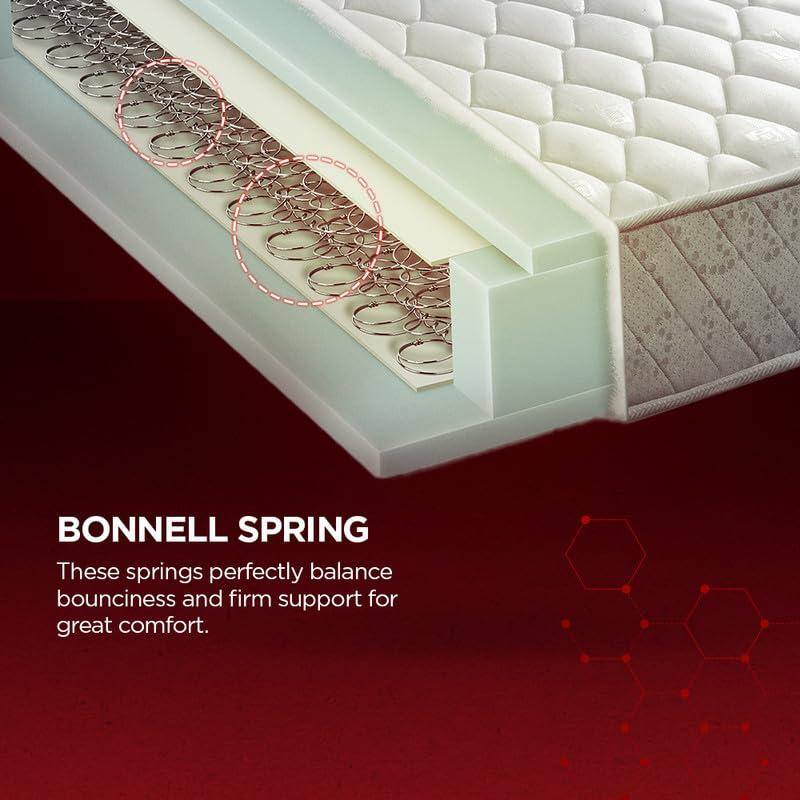Boltt 3 Zoned NRG Layer Medium Firm Bonnell Spring Mattress with Extra Air Circulation and Coolness (78 x 48 in, 7 Inches)