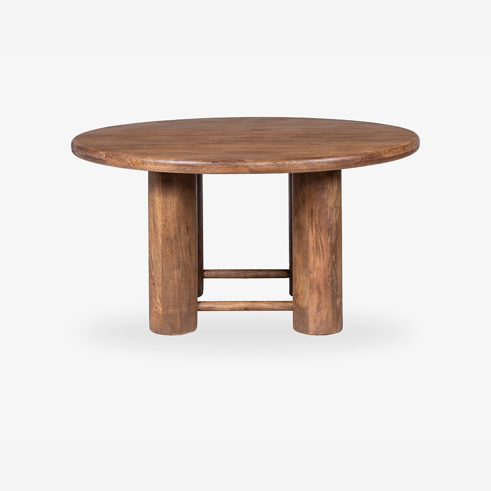 Elysianis Leewell Solid Wood 6 Seater Dining Table in Brown Finish - Living Shape