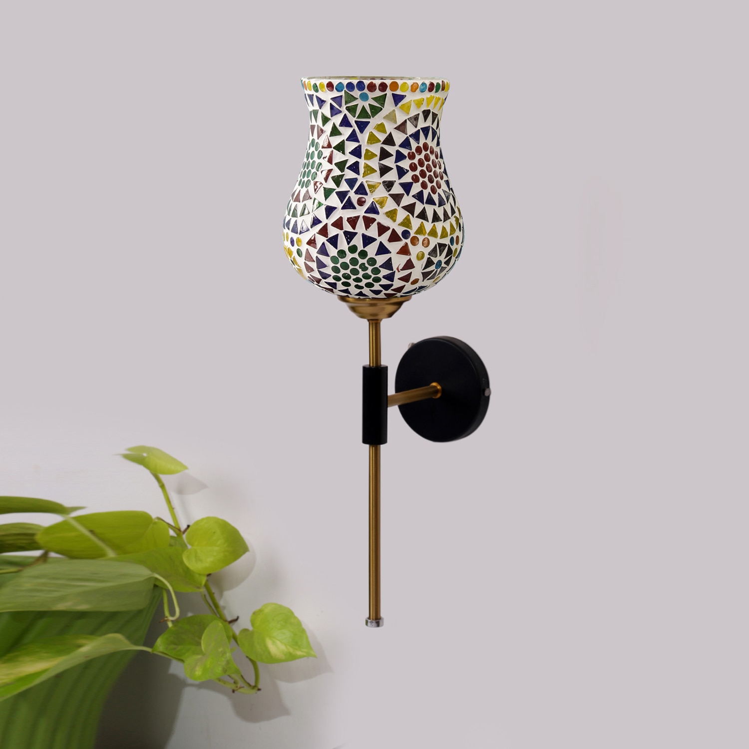 Devansh Metal Electric Wall Light in Black Colour with Multi Shade Count of 1 Light - Devansh