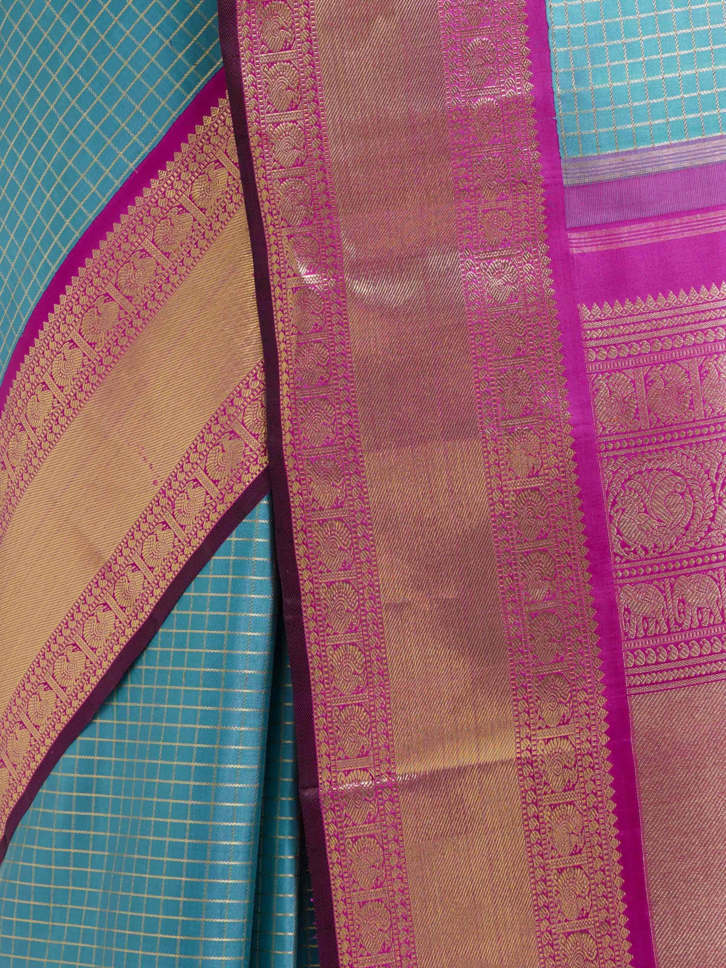 Blue Silk Kancheepuram Handloom Real Zari Saree