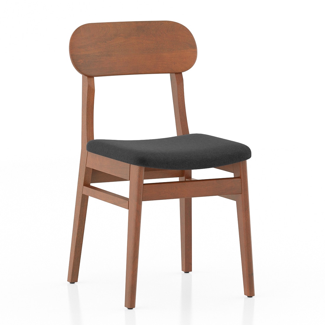 Lunar Solid Wood Dining Chair Set of 2 In Honey Finish With Urban Grey Fabric Colour