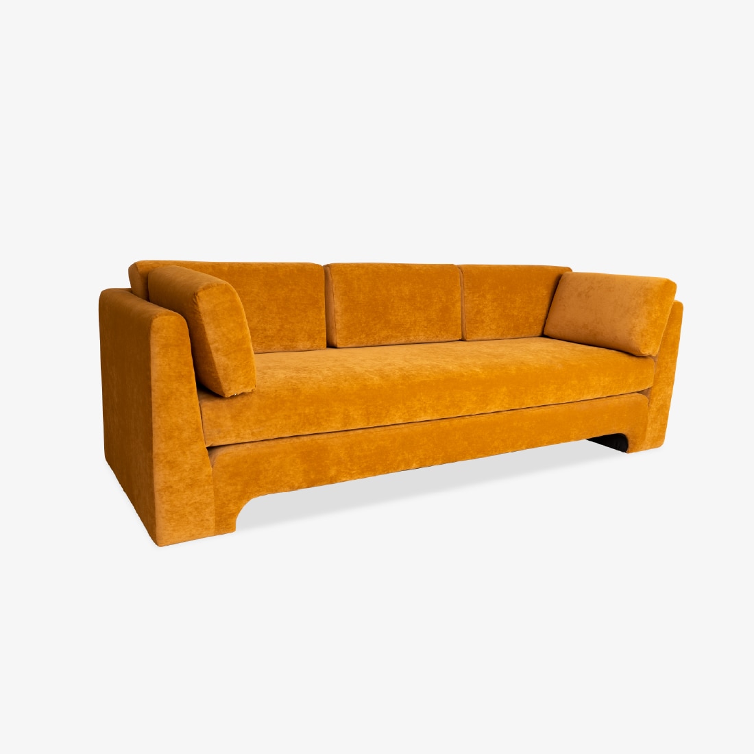 Arrow Fabric Three Seater Sofa in Brown Colour - Orange Tree