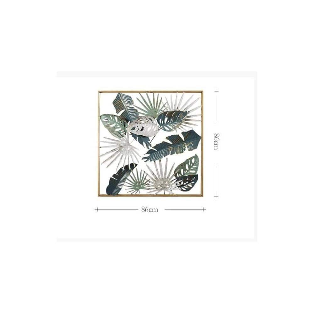 Elaeagnus Angustifolia And Lupin Leaves Frame Metal Wall Art