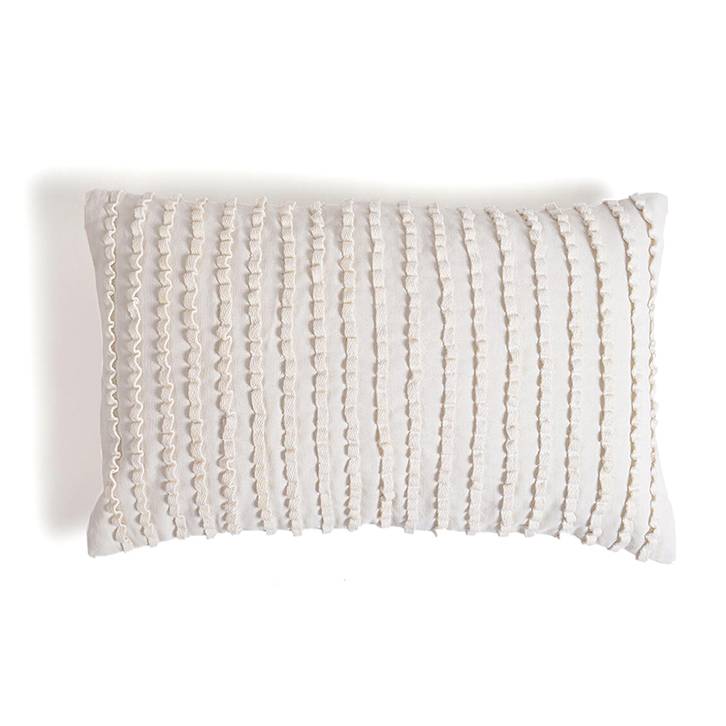 Embellished Ivory Lumbar Cushion Cover