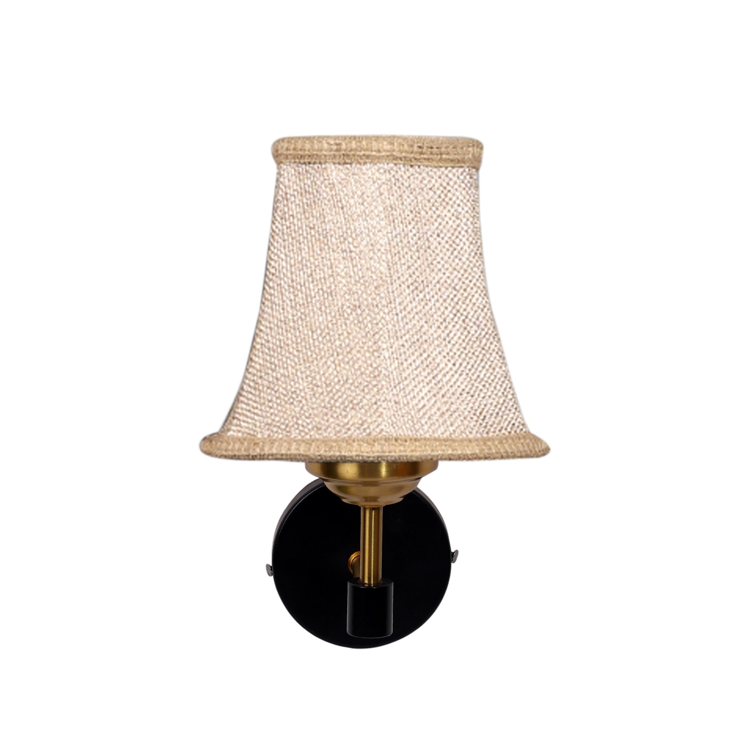 Devansh Gold Wall Mounted Lamp With Beige Jute Shade