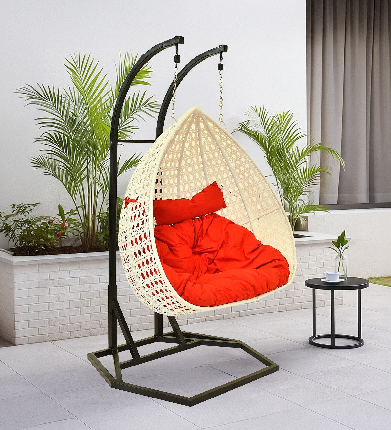 Zermatt Wicker Swing In White