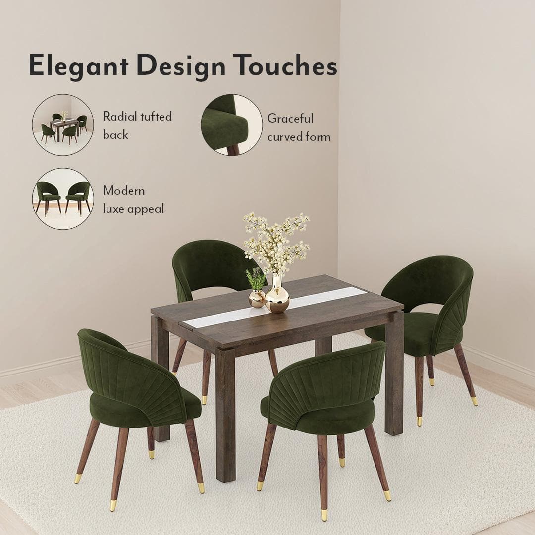 Celia Accent Dining Chair in Deep Olive Velvet Colour