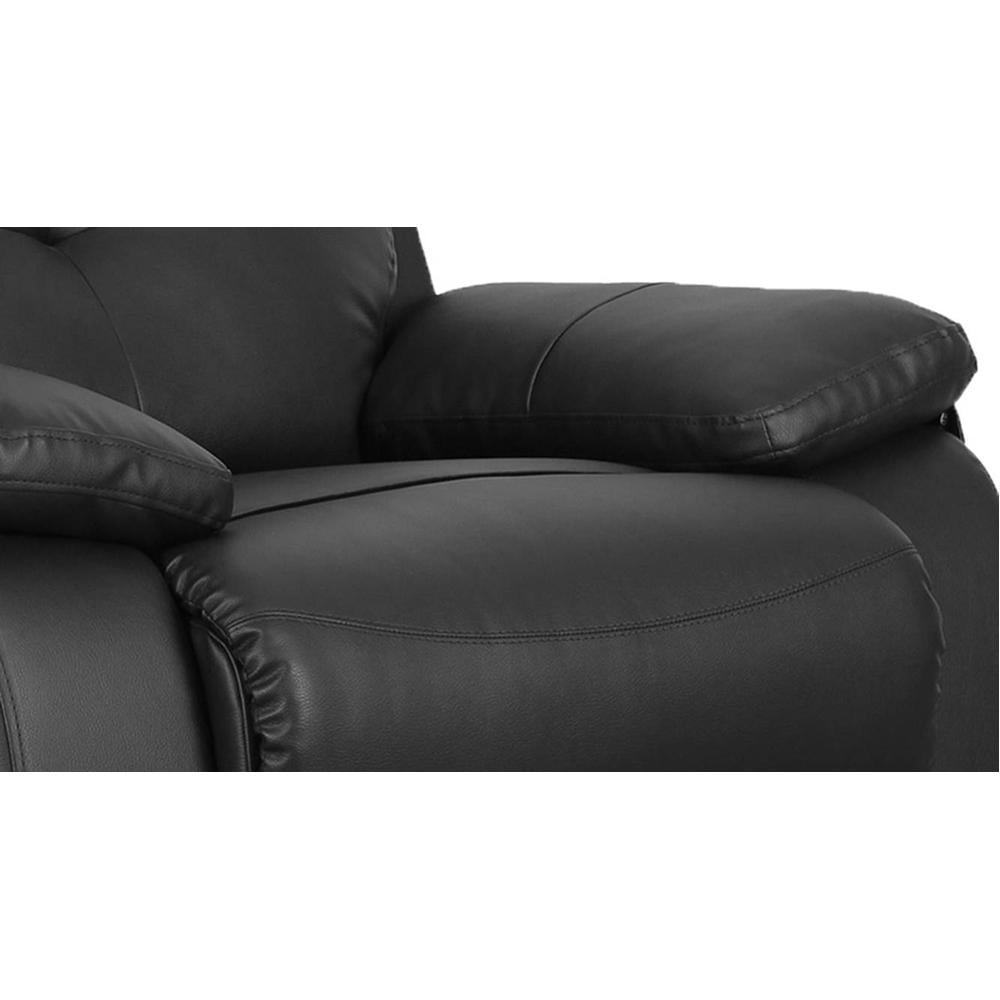 Ohio Leatherette One Seater Manual Recliner in Black Colour